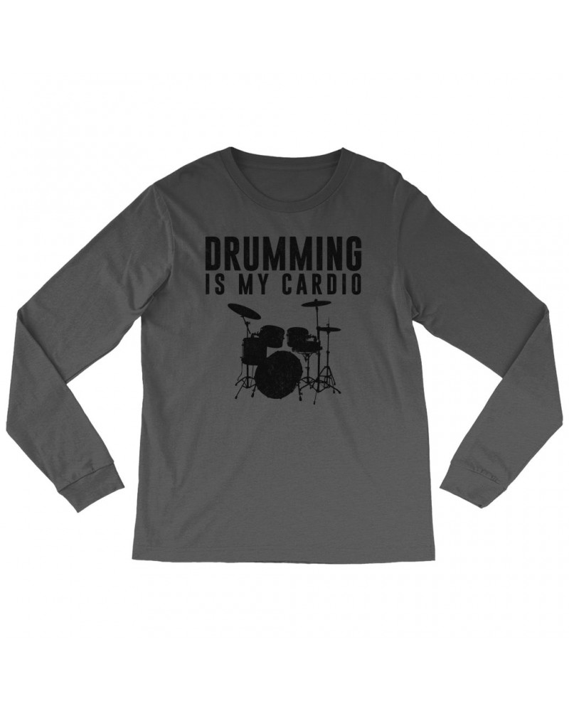 Music Life Long Sleeve Shirt | Drumming Is My Cardio Shirt $4.30 Shirts