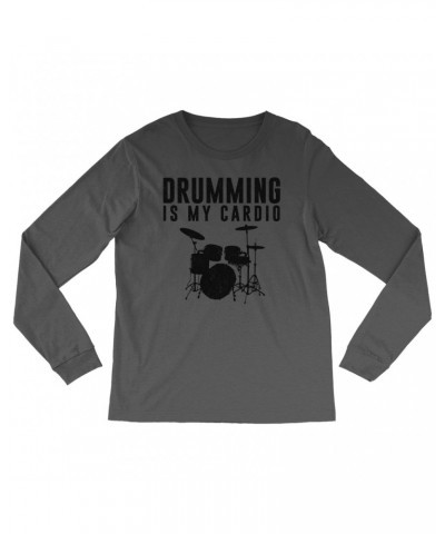 Music Life Long Sleeve Shirt | Drumming Is My Cardio Shirt $4.30 Shirts