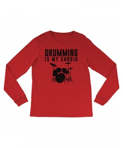 Music Life Long Sleeve Shirt | Drumming Is My Cardio Shirt $4.30 Shirts