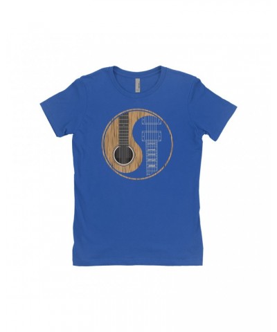 Music Life Ladies' Boyfriend T-Shirt | Guitar Yin-Yang Shirt $4.96 Shirts
