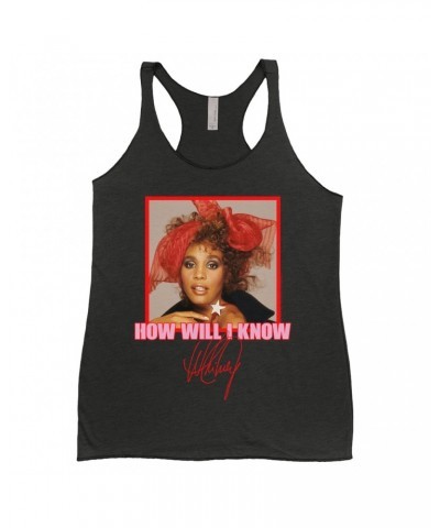 Whitney Houston Ladies' Tank Top | How Will I Know Red Bow Photo Design Shirt $5.12 Shirts