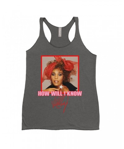 Whitney Houston Ladies' Tank Top | How Will I Know Red Bow Photo Design Shirt $5.12 Shirts