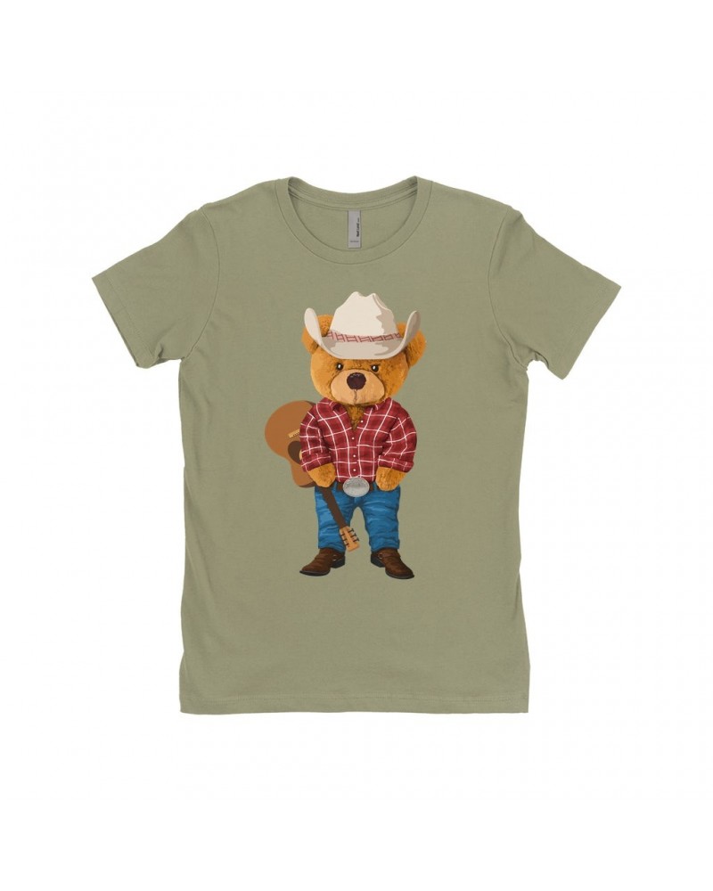 Music Life Ladies' Boyfriend T-Shirt | Country Western Teddy Shirt $3.96 Shirts