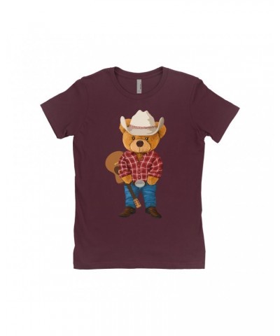 Music Life Ladies' Boyfriend T-Shirt | Country Western Teddy Shirt $3.96 Shirts