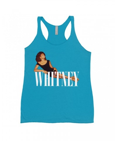 Whitney Houston Bold Colored Racerback Tank | Whitney Laying On Logo White Shirt $8.57 Shirts
