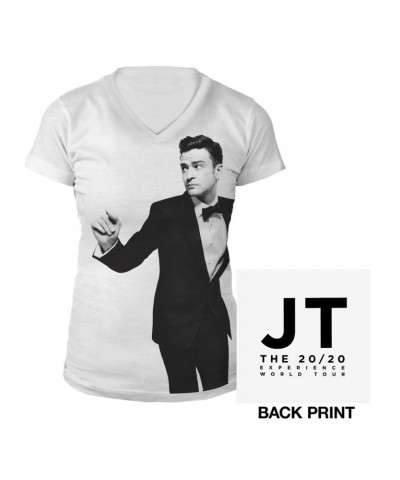 Justin Timberlake Ladies Black & White V-Neck $10.79 Shirts