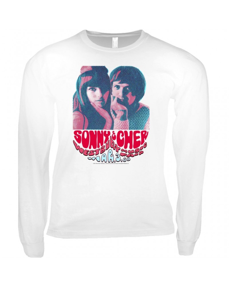 Sonny & Cher Long Sleeve Shirt | Westbury Music Fair Red Psychedelic Flyer Shirt $4.80 Shirts