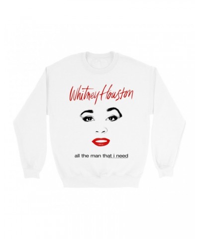 Whitney Houston Sweatshirt | All The Man That I Need Album Cover Design Sweatshirt $6.55 Sweatshirts