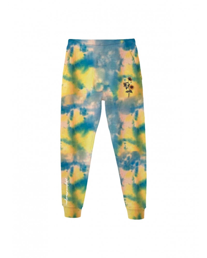 Cameron Dallas WHIMY Blue Tie Dyed Sunflower Sweatpants $8.40 Pants