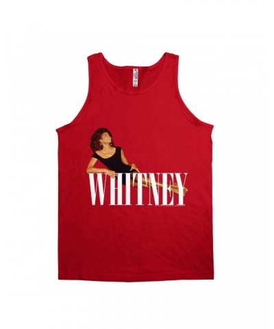 Whitney Houston Unisex Tank Top | Whitney Laying On Logo White Shirt $7.21 Shirts