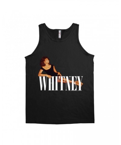 Whitney Houston Unisex Tank Top | Whitney Laying On Logo White Shirt $7.21 Shirts